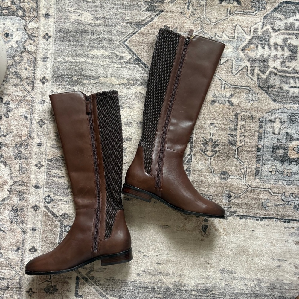 Cole Haan Rockland Chestnut Brown Leather Riding Boots size 6.5 - Picture 5 of 13